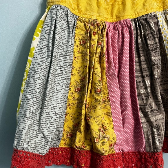 Girls Persnickety Size 8 Multi-Colored Patchwork Stripe Skirt - Picture 2 of 8